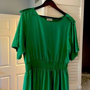 Emerald green spring dress